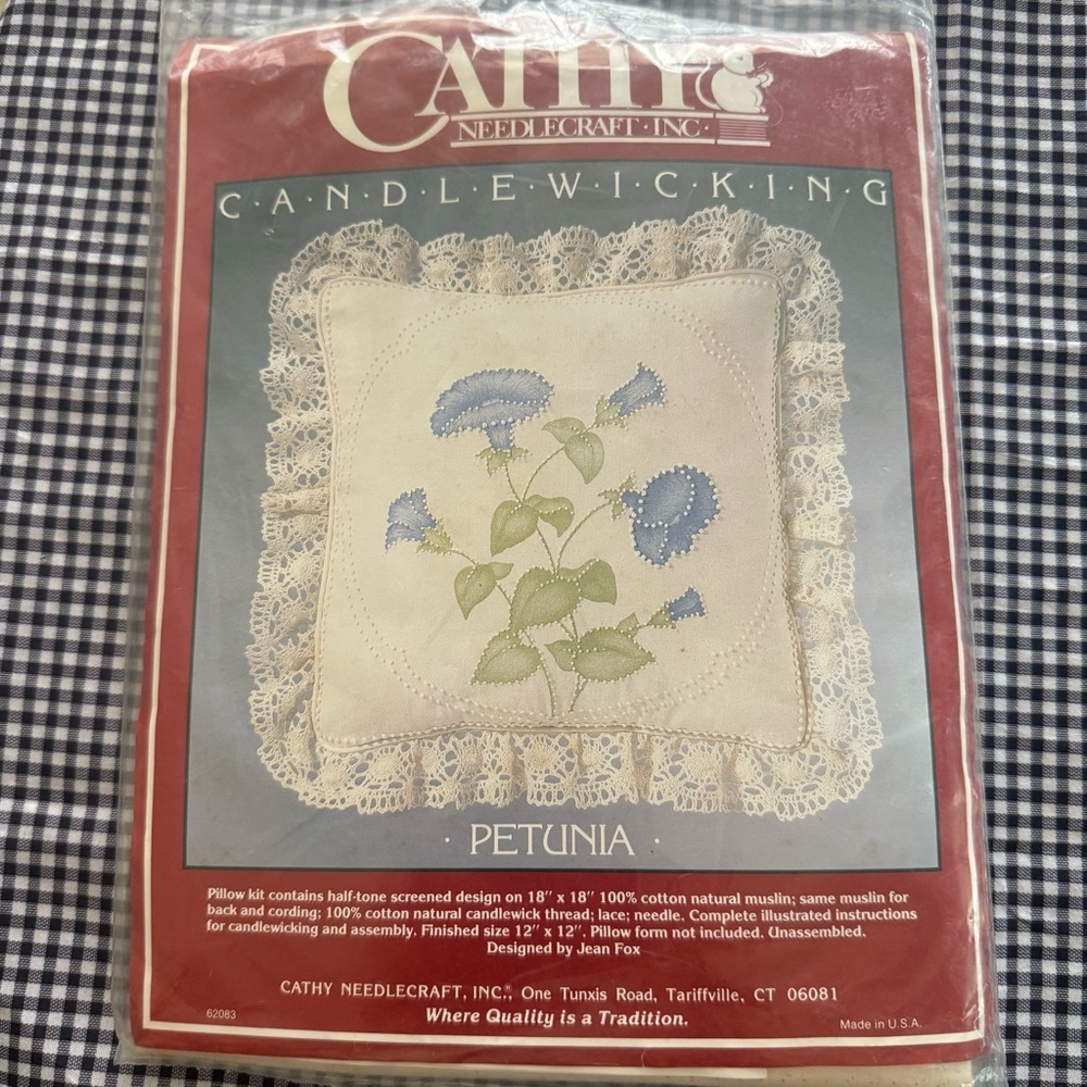 Cathy Needlecraft Candlewicking Pillow Kit with Floral Design